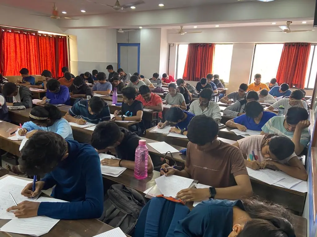 Students writing a mock test at Phadke Classes